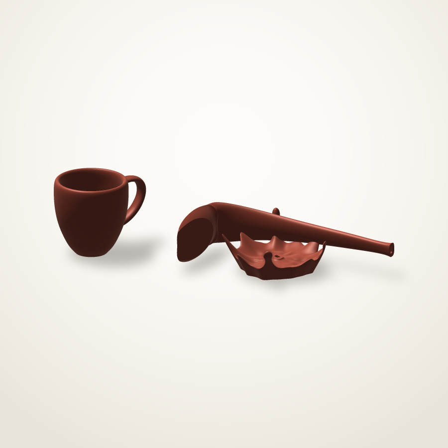 Ilusión de taza flotante
