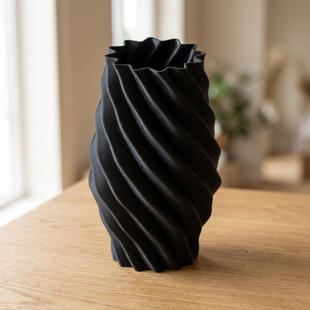 Jarrón espiral negro
